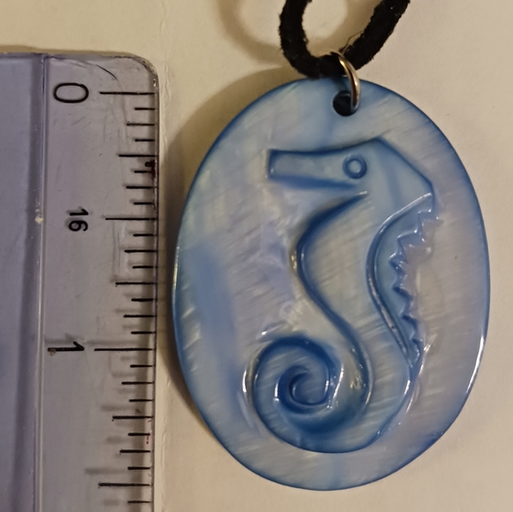 Set 2 - Blue Shell Bracelet & Blue Seahorse Necklace - Picture 8 of 13